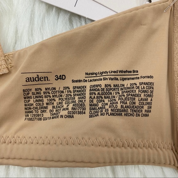 Auden Nude Molded Cup Wirefree Nursing Bra 34D - Picture 7 of 11